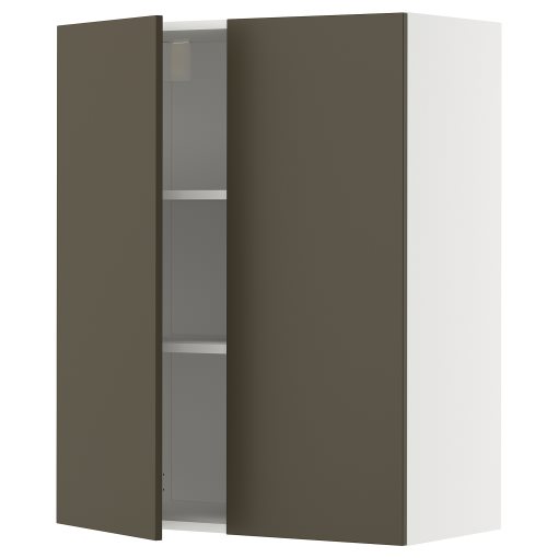 METOD, стенен шкаф с рафтове/2 вратички, 595.586.09