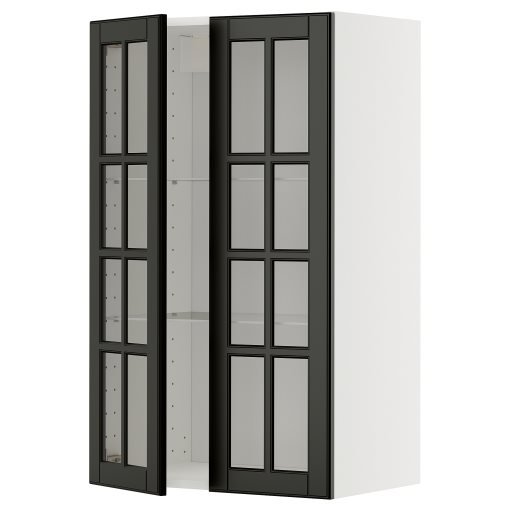 METOD, стенен шкаф с рафтове/2 стъкл. врати, 595.786.69