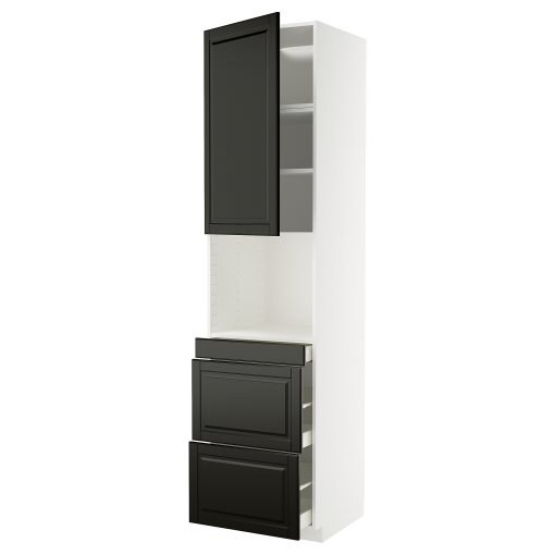 METOD/MAXIMERA, висок шкаф за комби микровълнова, вр./3 чекм., 595.791.12