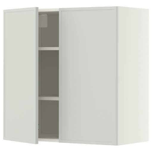METOD, стенен шкаф с рафтове/2 вратички, 80x80 см, 596.052.05