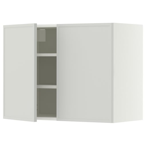 METOD, стенен шкаф с рафтове/2 вратички, 80x60 см, 596.061.01