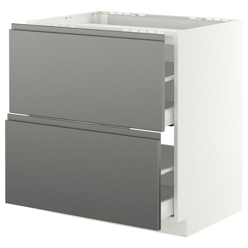METOD/MAXIMERA, долен шкаф за вграден котлон/2 чела/2 чекм., 80x60 см, 596.279.00