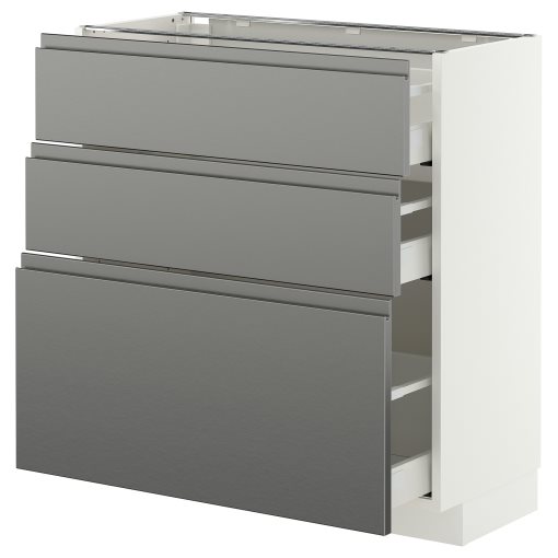 METOD/MAXIMERA, долен шкаф с 3 чекмеджета, 80x37 см, 596.279.57