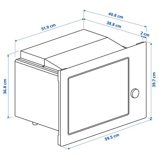 SPJUTBO, микровълнова фурна за вграждане, грил функция, IKEA 500, 606.002.78