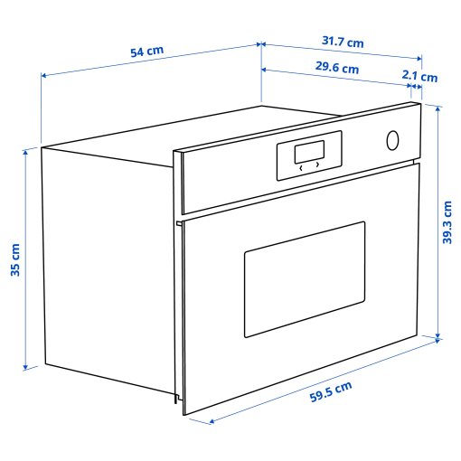 SPJUTBO, микровълнова фурна за вграждане, IKEA 300, 606.068.26