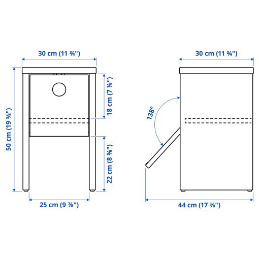 IKEA PS 2026, Нощно шкафче, 30x30x50 см, 606.199.42