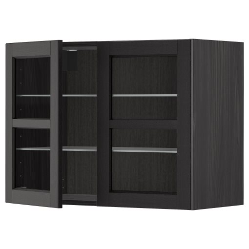 METOD, стенен шкаф с рафтове/2 стъкл врати, 694.671.52