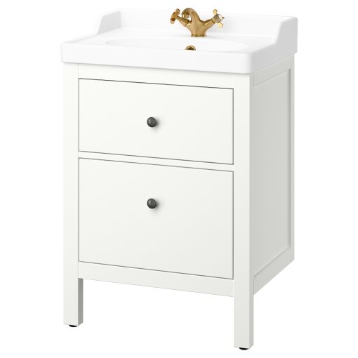 HEMNES/RUTSJON, шкаф за мивка + чекмеджета/мивка/смесител, 695.599.91