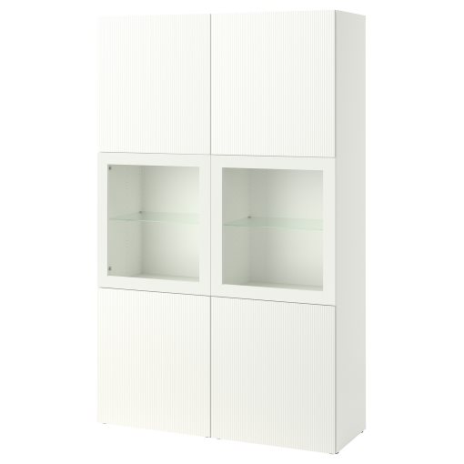 BESTÅ, комбинация със стъклени вратички, 120x42x193 см, 695.978.46