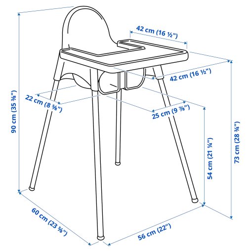 ANTILOP, столче за хранене с табличка, 695.978.89