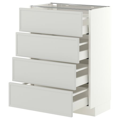 METOD/MAXIMERA, долен шкаф 4 чела/4 чекмеджета, 60x37 см, 696.053.80