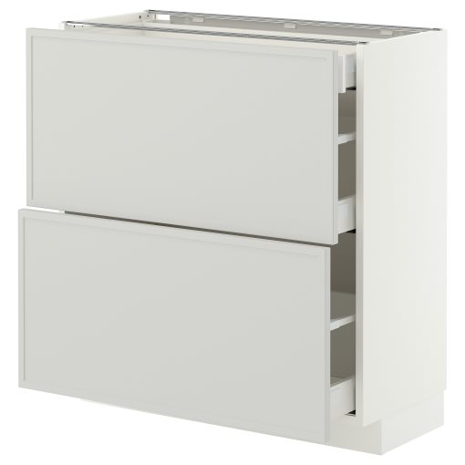 METOD/MAXIMERA, долен шкаф с 2 чела/3 чекмеджета, 80x37 см, 696.056.67