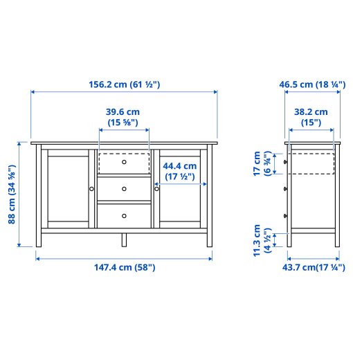 HEMNES, бюфет, 157x88 см, 704.762.59