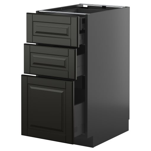 METOD/KNIVSHULT, долен шкаф с 3 чела/2 ниски + 1 средно + 1 високо чекм., 795.868.33