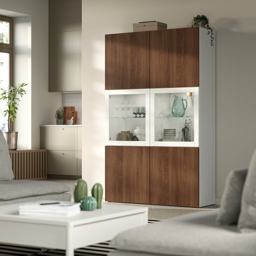 BESTÅ, комбинация със стъклени вратички, 796.122.24