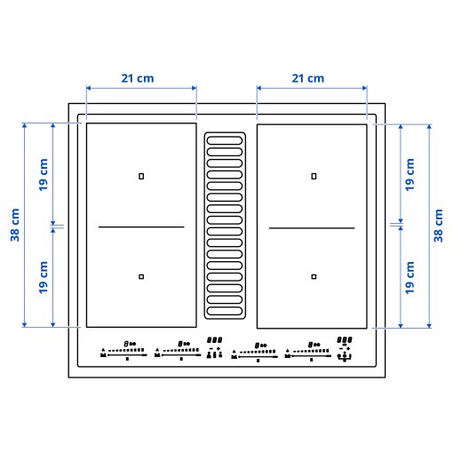 TÄCKNAN, индукц. котлон/вграден аспиратор, 83 см, IKEA 500, 806.072.88