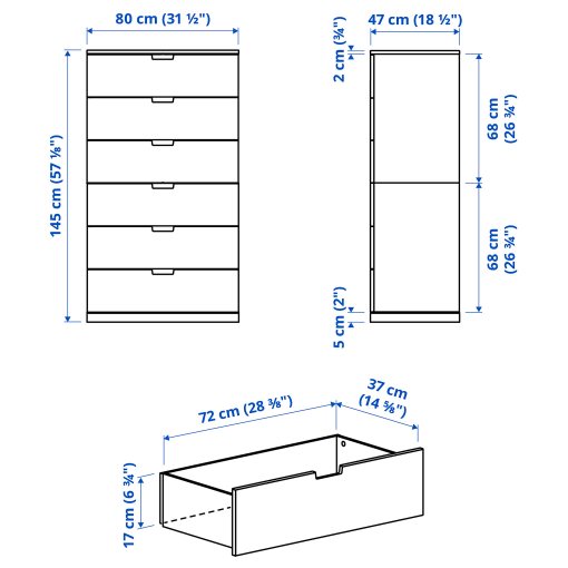 NORDLI, скрин с 6 чекмеджета, 892.394.99