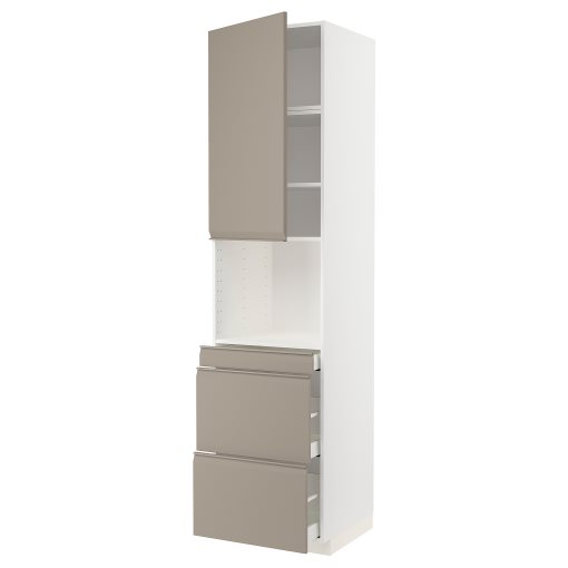 METOD/MAXIMERA, висок шкаф за комби микро, врата/3 чекм., 894.917.59
