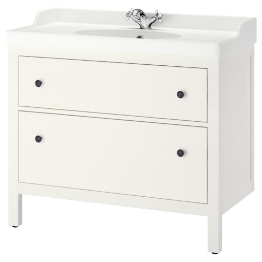 HEMNES/RUTSJON, шкаф за мивка + чекмеджета/мивка/смесител, 895.468.27