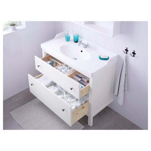 HEMNES/RUTSJON, шкаф за мивка + чекмеджета/мивка/смесител, 895.468.27