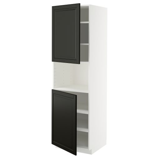 METOD, висок шкаф за микровълнова с 2 врати/рафт, 895.790.16