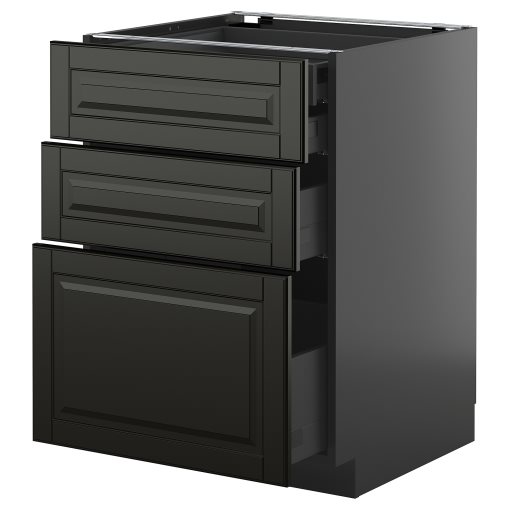 METOD/KNIVSHULT, долен шкаф с 3 чела/2 ниски + 1 средно + 1 високо чекм., 895.892.37