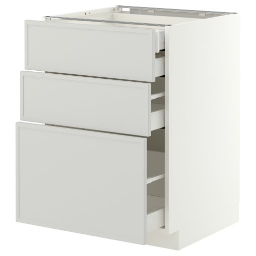 METOD/MAXIMERA, долен шкаф с 3 чела/2 ниски + 1 средни + 1 високо чекм., 60x60 см, 896.049.35
