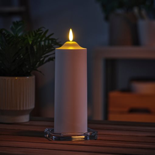 SMÅLOM, LED висока свещ, 19 см, на батерии, 906.115.91