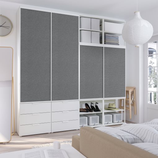 PLATSA, отворен гардероб с 4 плъзг. врати и 6 врати, двустранен, 994.941.87