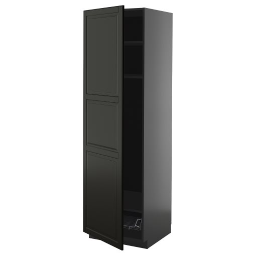METOD, висок шкаф с рафтове/тел. кошница, 995.879.97