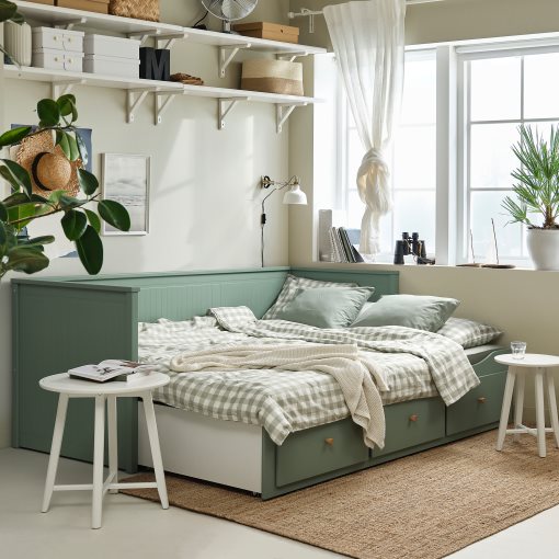 HEMNES, кушетка с 3 чекмеджета/2 матрака, 996.102.24