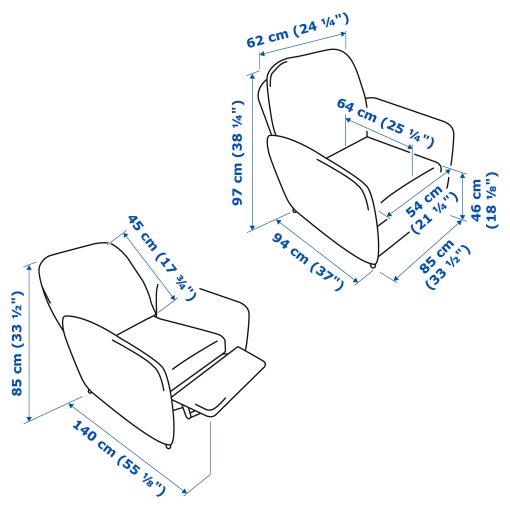 EKOLSUND, кресло с релакс механизъм, 092.971.86