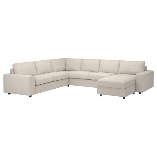 VIMLE, 5-местен ъглов диван с лежанка с широки подлакътници, 094.018.28