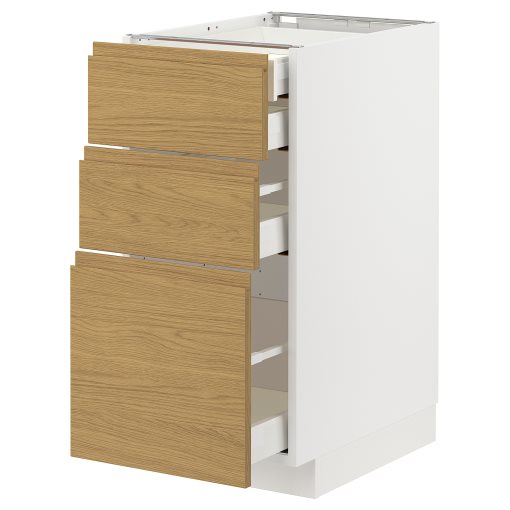 METOD/MAXIMERA, долен шкаф с 3 чела/2 ниски, 1 средно, 1 високо чекм., 095.388.93