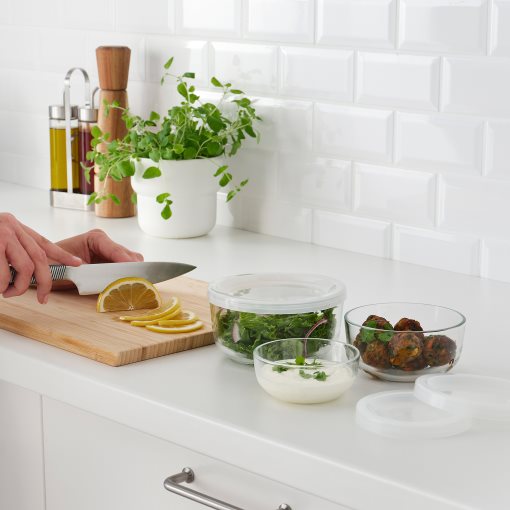 BESTÄMMA, кутия за храна с капак 3 бр в к-т, 3 бр. в к-т, 104.957.60