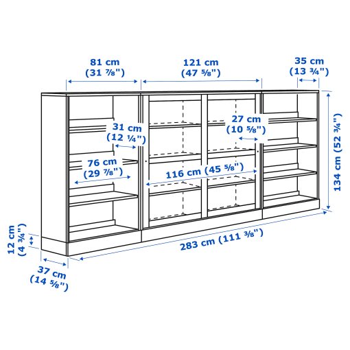 HAVSTA, система за съхранение с плъзгащи стъклени врати, 192.660.33