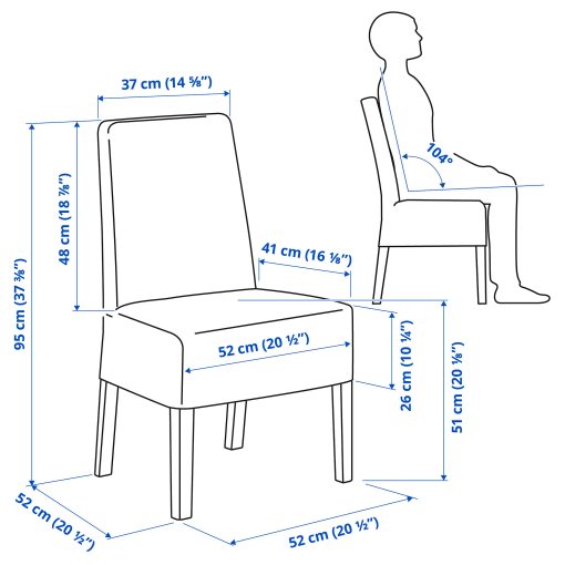 BERGMUND, стол със средно дълъг калъф, 193.997.35