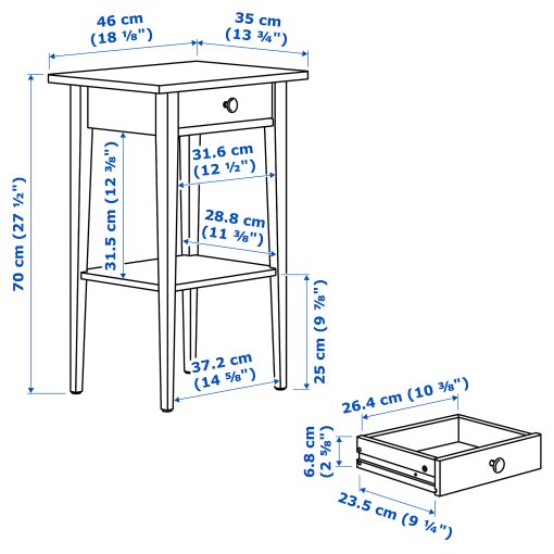 HEMNES, мебели за спалня, комплект 4 части, 294.879.82