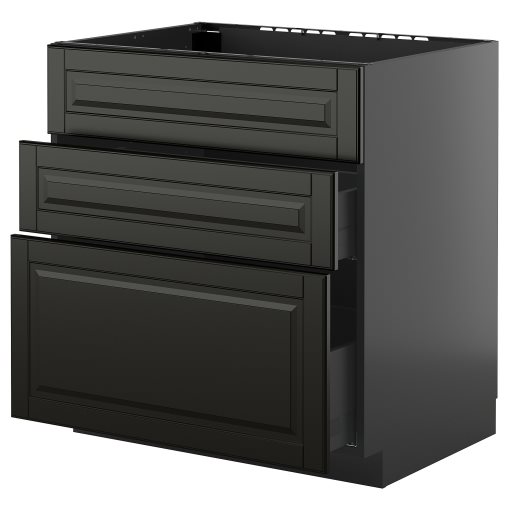METOD/KNIVSHULT, долен шкаф за мивка + 3 чела/2 чекм., 295.877.45