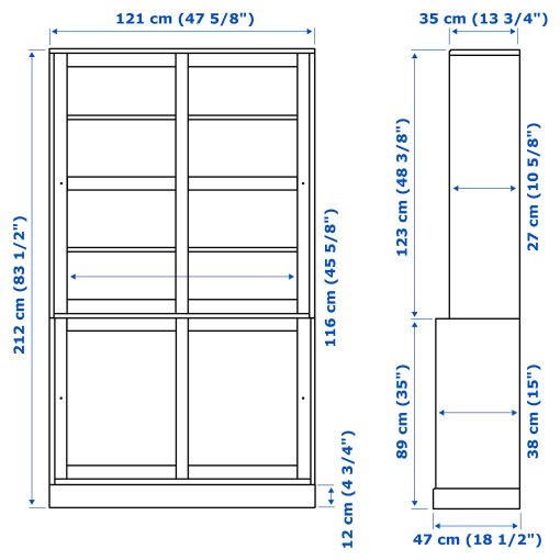 HAVSTA, система за съхранение с плъзгащи стъклени врати, 392.659.14
