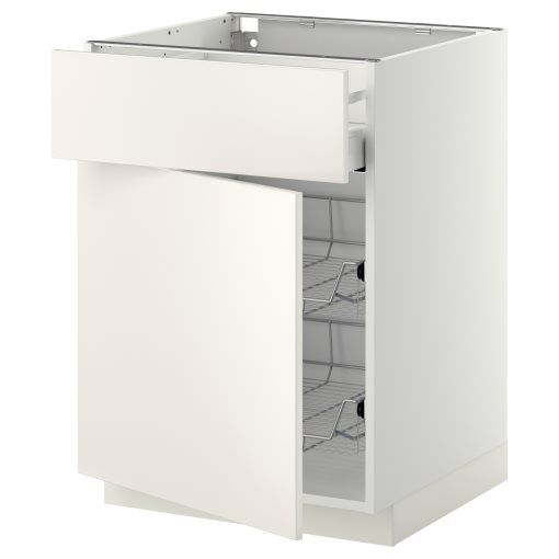 METOD/MAXIMERA, долен шкаф с телена кошницаица/чекм/врата, 394.552.40
