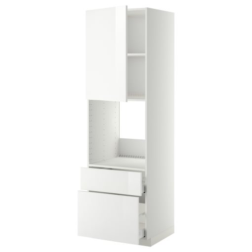 METOD/MAXIMERA, висок шкаф за фурна+вр/2 чела/1 ср/1 вис чкм, 394.599.93