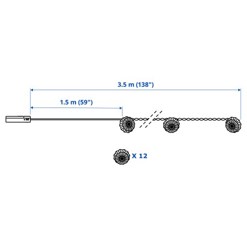 STRÅLA, LED гирлянда с 12 лампички, 405.032.02