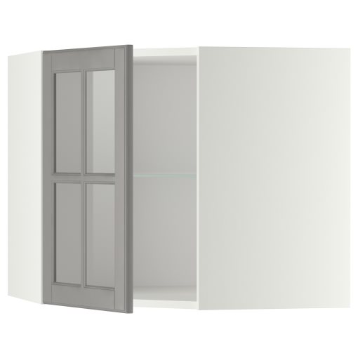 METOD, ъглов стенен шкаф + рафтове/стъкл. вр., 493.949.63
