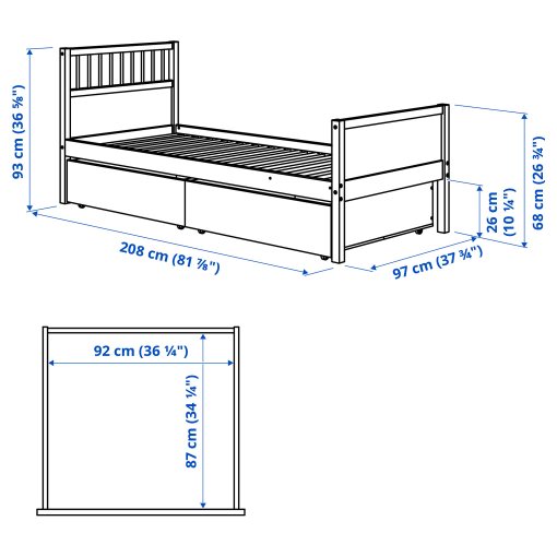 SMYGA, рамка за легло + място за съхранение, 594.441.42