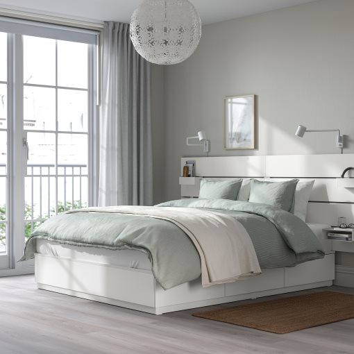NORDLI, рамка за легло с място за съхр. и матр., с горна табла за легло, 595.396.11