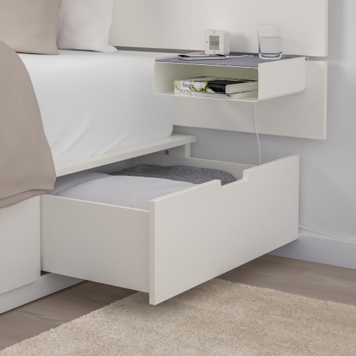 NORDLI, рамка за легло с място за съхр. и матр., с горна табла за легло, 595.396.11