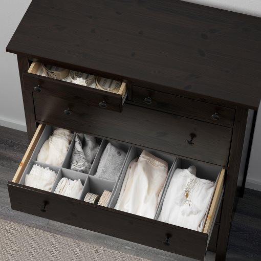 HEMNES, скрин с 6 чекмеджета, 108x130 см, черно-кафяво, 602.392.68 - IKEA България HEMNES, скрин с 6 чекмеджета, 108x130 см, черно-кафяво, 602.392.68