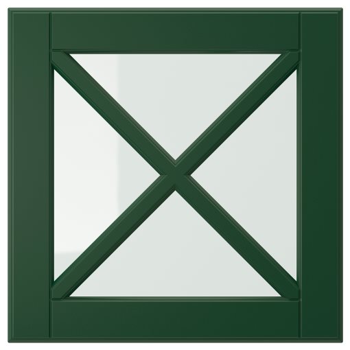 BODBYN, стъклена врата, 40x40 см, тъмнозелено, 604.445.51
