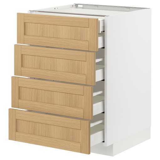 METOD/MAXIMERA, долен шкаф с 4 чела/2 ниски + 3 средни чекмеджета, 695.091.28